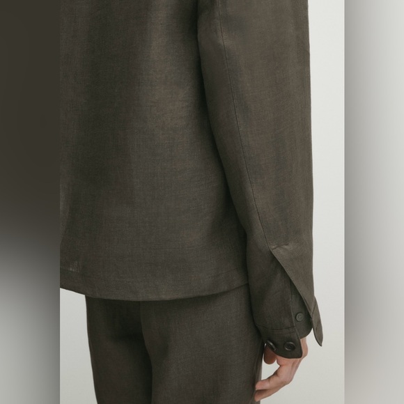 Massimo Dutti linen co-ord overshirt for men - Picture 4 of 9